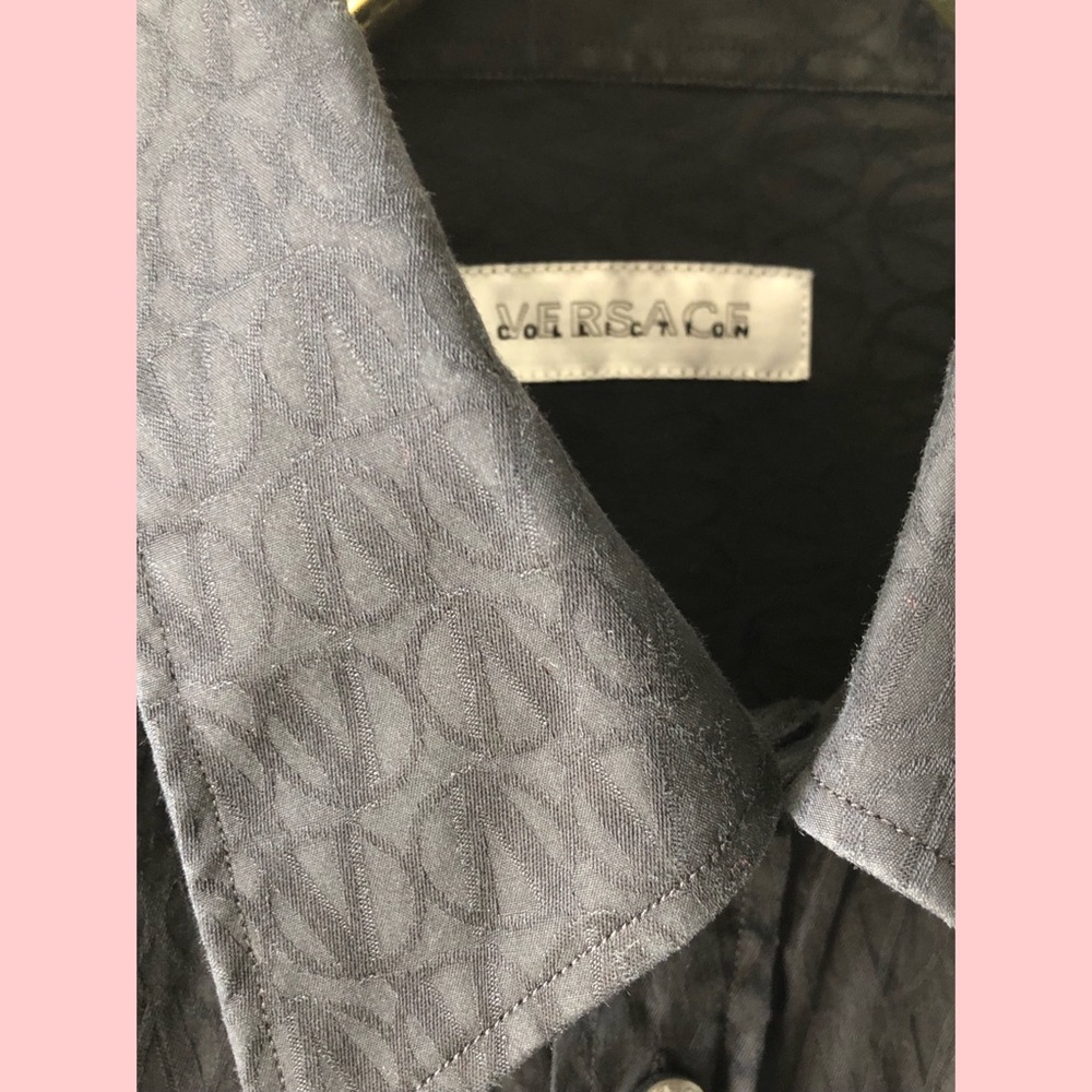 Versace Collection Monogrammed Button Down Shirt